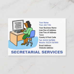 Cartão De Visita Secretaria de Serviços para Mulheres Asiáticas.