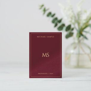 Cartão De Visita Seda Luxuosa Monograma Dourado Profissional Elegan