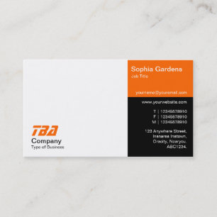 Cartão De Visita Sede - Branco, Laranja e Preto