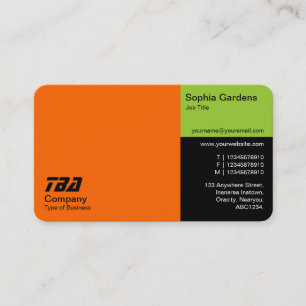 Cartão De Visita Sede - Laranja, Verde marciano e Preto