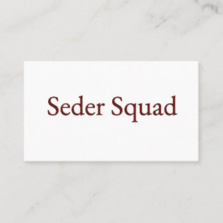 Cartão De Visita Seder Squad Card, Passover Card, Jewish Holiday 