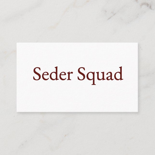 Cartão De Visita Seder Squad Card, Passover Card, Jewish Holiday  (Frente)