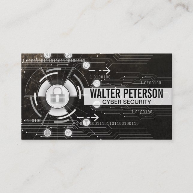 Cartão De Visita Segurança cibernética | Base de dados | Rede globa (Frente)