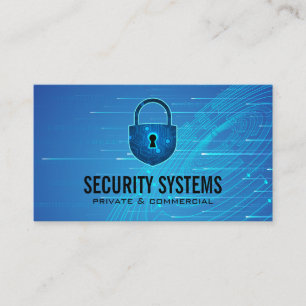 Cartão De Visita Segurança Cyber Lock Fundo de Tecnologia