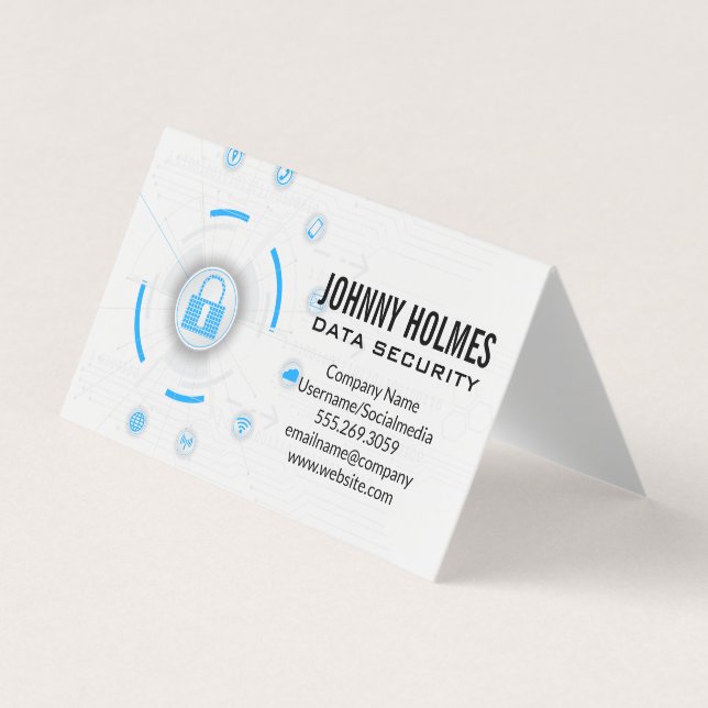 Cartão De Visita Segurança de rede | Proteção cibernética (Frente)