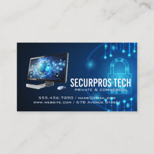 Cartão De Visita Segurança Digital Tecnologia Cibernética IA