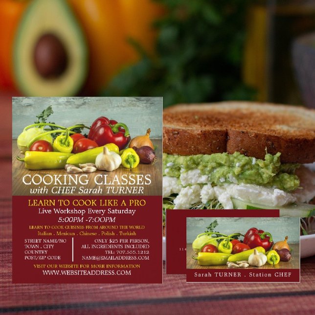 Cartão De Visita Seleção Vegetal, Chef, Cozinhar (Criador carregado)