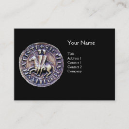 Cartão De Visita SELO DA cinza NEGRA DO MODELO KNIGHTS MONOGRAM