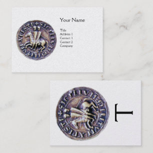 Cartão De Visita SELO da pérola do branco do MONOGRAMA dos