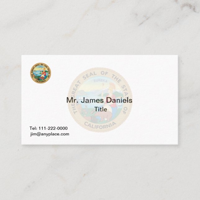 Cartão De Visita Selo de Excelente da Califórnia (Frente)