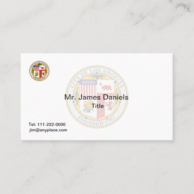 Cartão De Visita Selo de Excelente da Califórnia em Los Angeles (Frente)