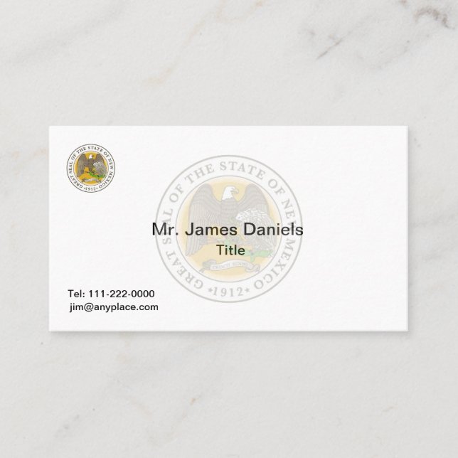 Cartão De Visita Selo de Excelente Novo México (Frente)