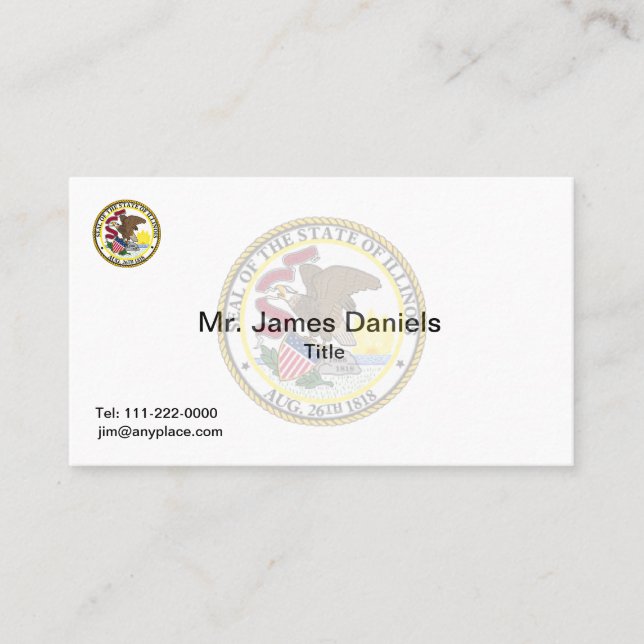 Cartão De Visita Selo Excelente de Illinois (Frente)