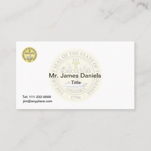 Cartão De Visita Selo Excelente do Tennessee (Frente)