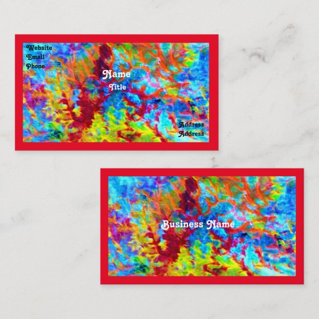 Cartão de visita selvagem colorido (Frente/Verso)