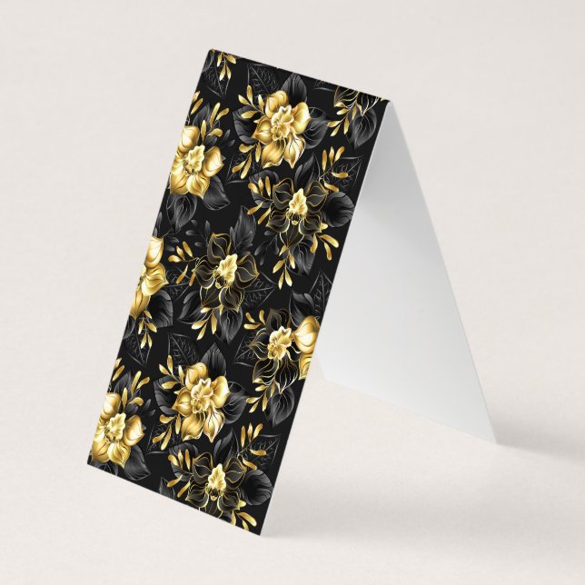 Cartão De Visita Sem costura com orquídeas de joalharia (Verso)