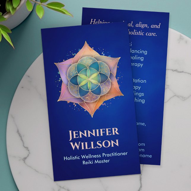 Cartão De Visita Sementes de vida na Flor de Lotus (Criador carregado)