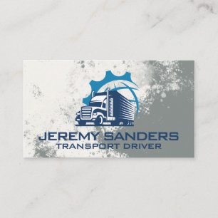 Cartão De Visita Semi Truck Transporte Global Envio