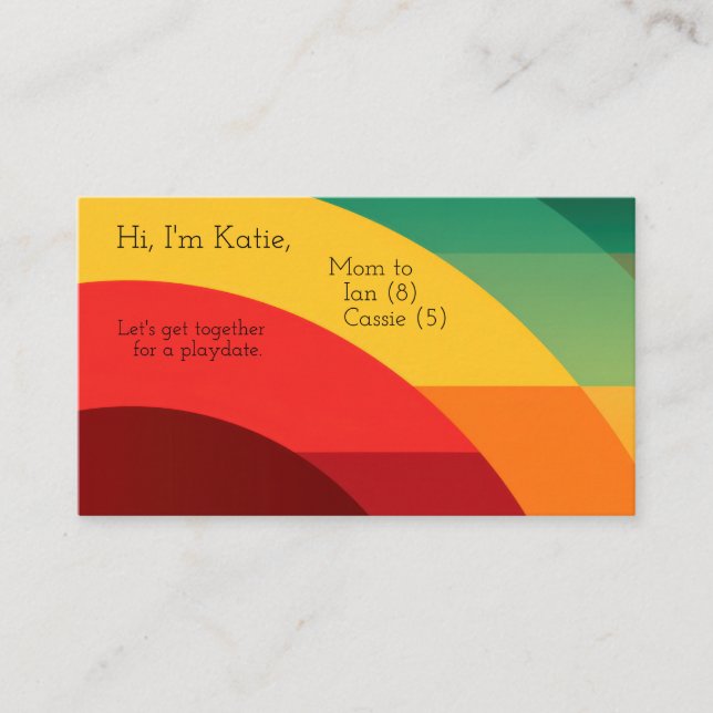 Cartão De Visita Semicírculos em cores vivas (Frente)