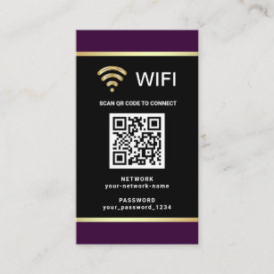 Cartão De Visita Senha de Rede Wifi de Código QR Personalizado Mode