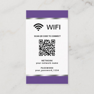 Cartão De Visita Senha e rede Wi-Fi de código QR personalizados