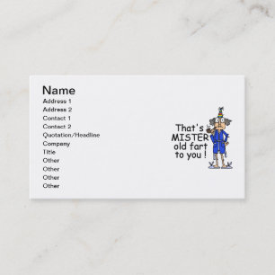 Cartão De Visita Senhor Velho Fart Aniversário Humor