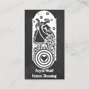 Cartão De Visita Senhora feliz retro Empregada doméstica Quadro