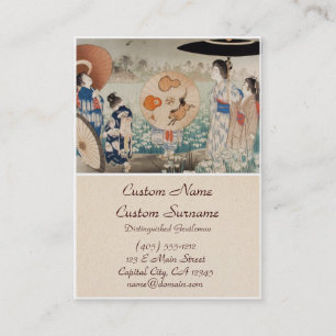Cartão De Visita Senhoras japonesas do ukiyo-e do vintage com arte