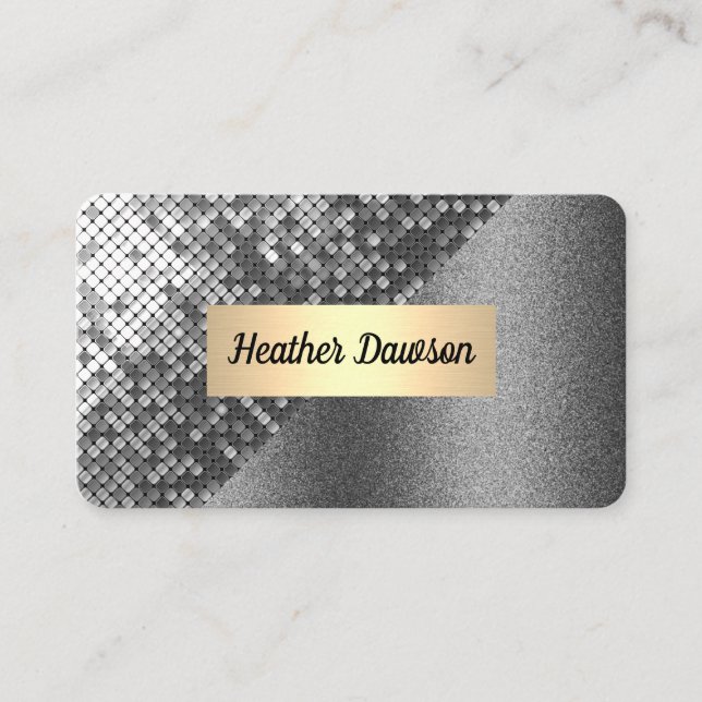 Cartão De Visita Sequin e Glitter (Frente)