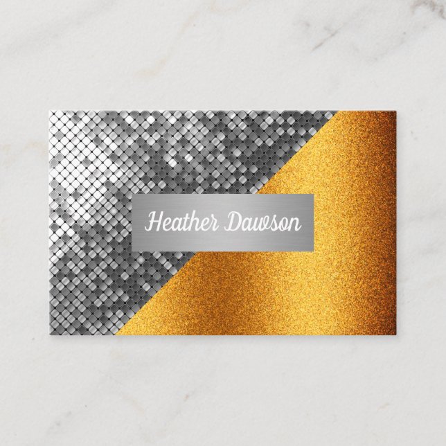 Cartão De Visita Sequin e Glitter (Frente)