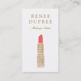 Cartão De Visita Sequin Lipstick Logo Makeup Artist Beauty Salon 2