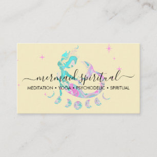 Cartão De Visita Sereia Amarela Lua Espiritual Zodeto