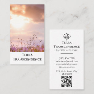 Cartão De Visita Serene Beauty Estética Sunset Pink Código QR Limpo