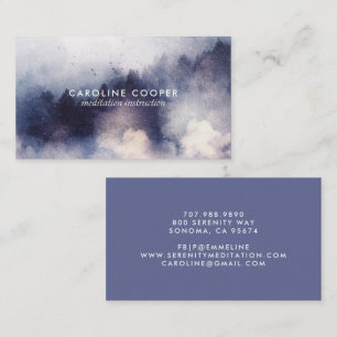 Cartão De Visita Serene Meditation Instrutor Mist Trees Watercolor