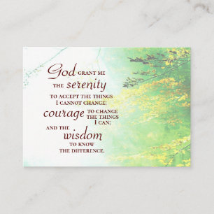 Cartão De Visita Serenity Prayer, Floresta