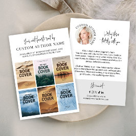 Cartão De Visita Série de Livros do Autor Marketing Colagem de Foto