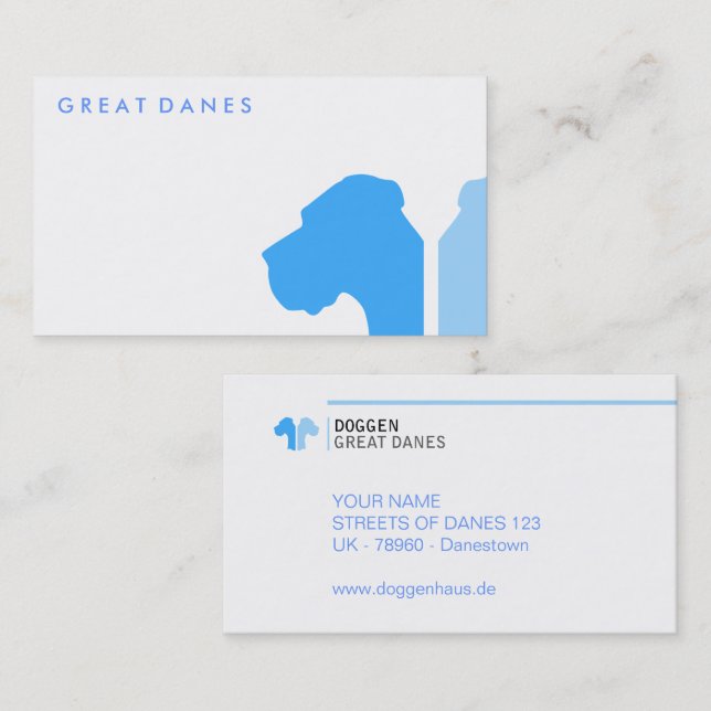 Cartão De Visita Série ID Minimal Great Dane (Frente/Verso)