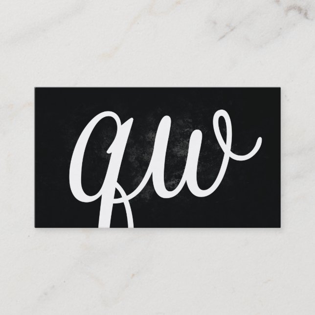 Cartão De Visita Serif | Monograma | Preto (Frente)