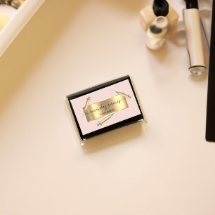 Cartão De Visita Seringa Cosmetologista Botox B12 QRCode cor-de-ros