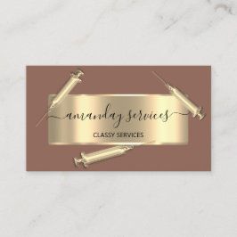 Cartão De Visita Seringa Cosmetologista Botox B12 QRCode enquadrado