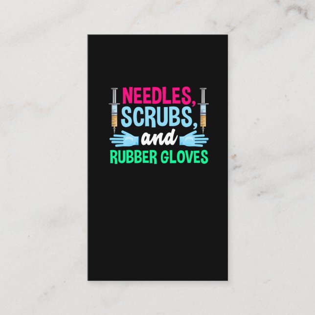Cartão De Visita Seringa Phlebotomista Engraçada e Utilizador de Sa (Frente)