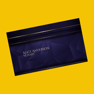 Cartão De Visita Sério azul escuro elegante profissional premium
