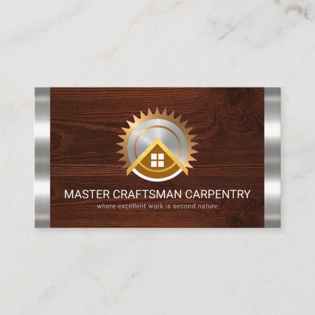 Cartão De Visita Serra Elétrica de Bandas de Prata (Frente)