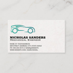 Cartão De Visita Serviço Automático Logotipo do carro estilizado