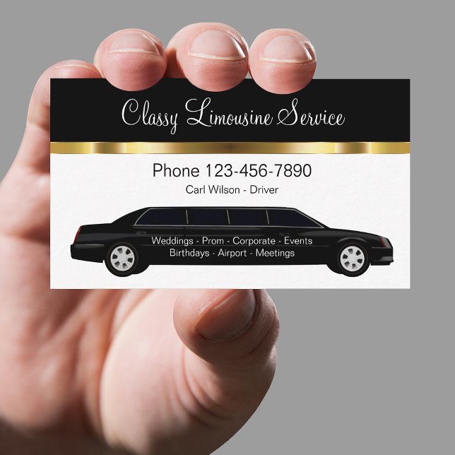 Cartão De Visita Serviço Classy Limousine Chauffeur (Criador carregado)