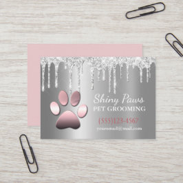 Cartão De Visita Serviço de Agrupamento de Pet de Pet do Shimmer de