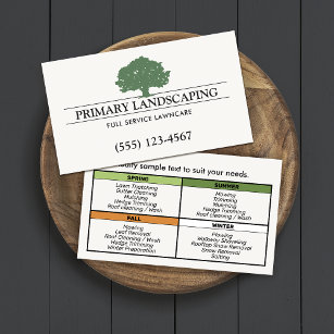 Cartão De Visita Serviço de Árvore do Landscaper do Lawn Care