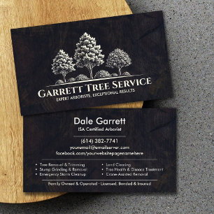 Cartão De Visita Serviço de Árvores Arborista Profissional