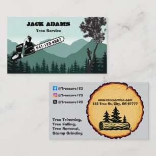 Cartão de Visita Serviço de Árvores Lumberjack