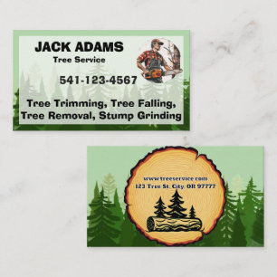 Cartão de Visita Serviço de Árvores Lumberjack